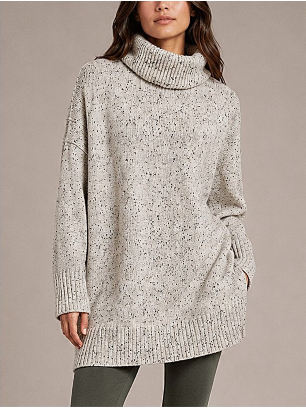 Athleta Wool Sweater Size Small Bayshore Oversized Turtleneck Athleisure Crean